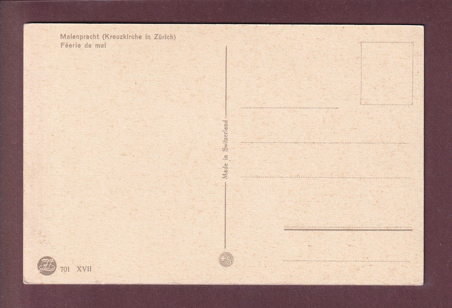 Cartoline postali: ZÜRICH - Maienpracht – Usato da Pully venduto da nicecards 1