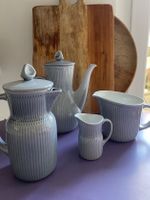 Porzellan Service grau blau Serie Rosmarin Von Rörstrand