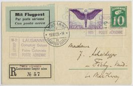 1925 Postkarte-Flugpost Comptoir Suisse SF 25.5