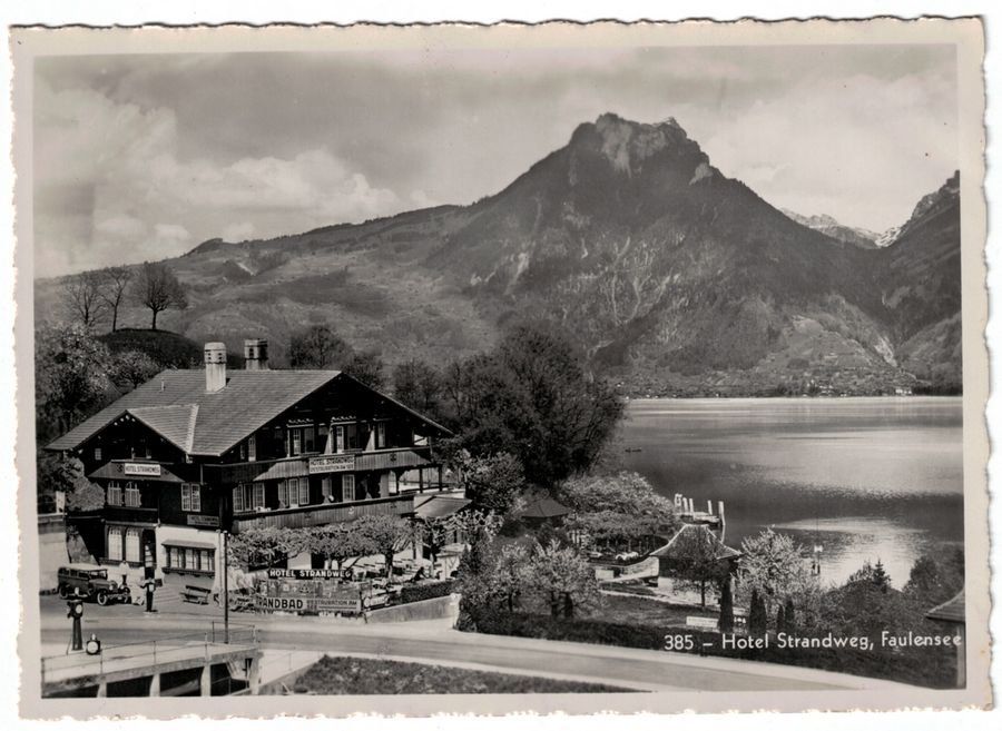 Cartoline postali: Faulensee, Hotel Strandweg, datiert 1944 – Usato da Frauenfeld venduto da POML