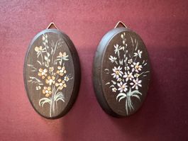 Antik Holzornamente mit Blumenmalerei