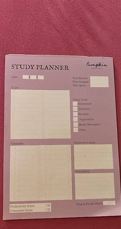 Schreibblöcke: Study Planner Block  – Gebraucht aus Luzern von nad_k6m7