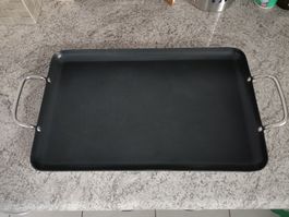 Serviertablett Robust aus Metall schwarz/silber