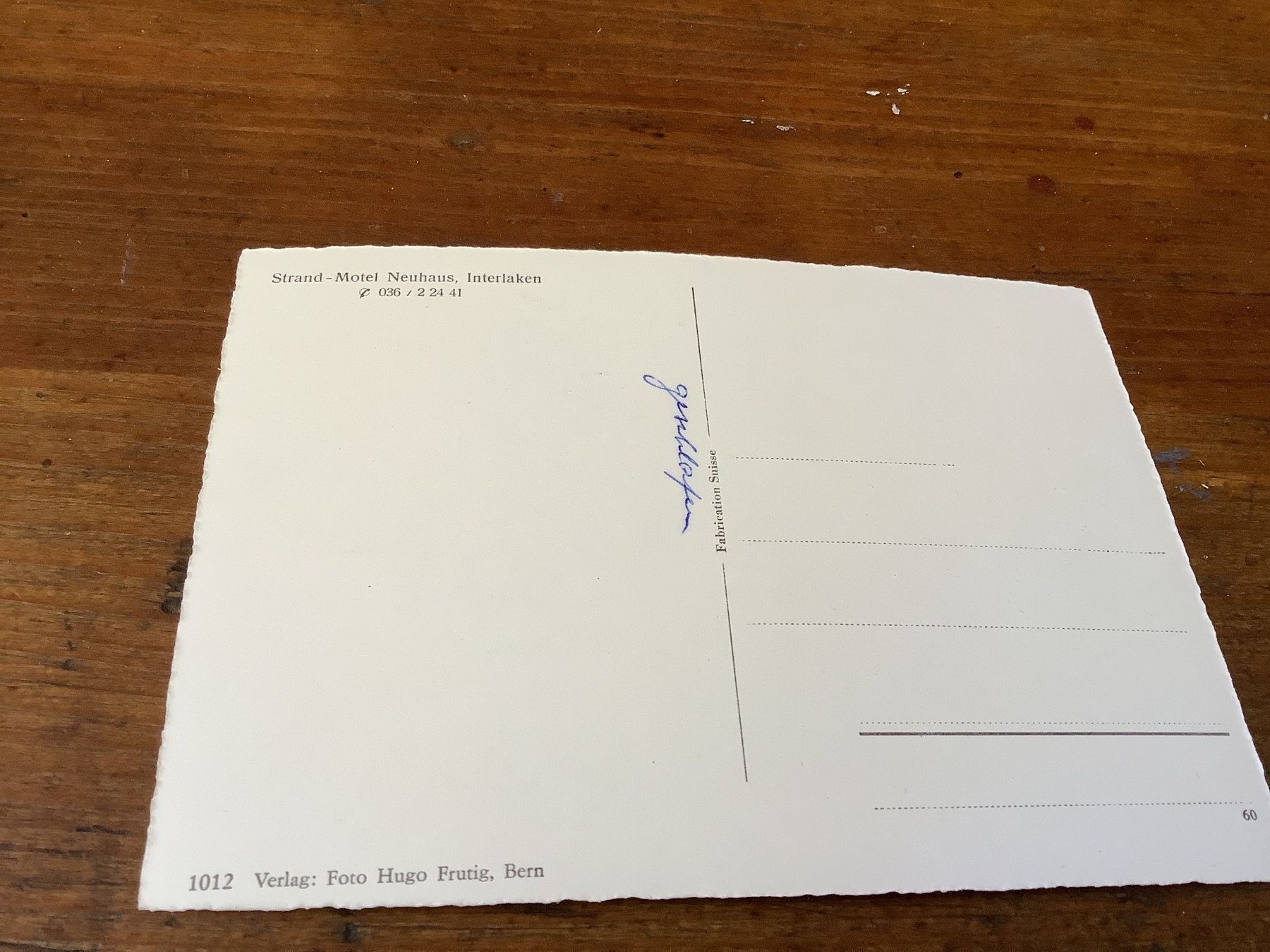 Cartoline postali: Interlaken Strand Motel Neuhaus – Usato da Flaach venduto da Monisoldshop 1