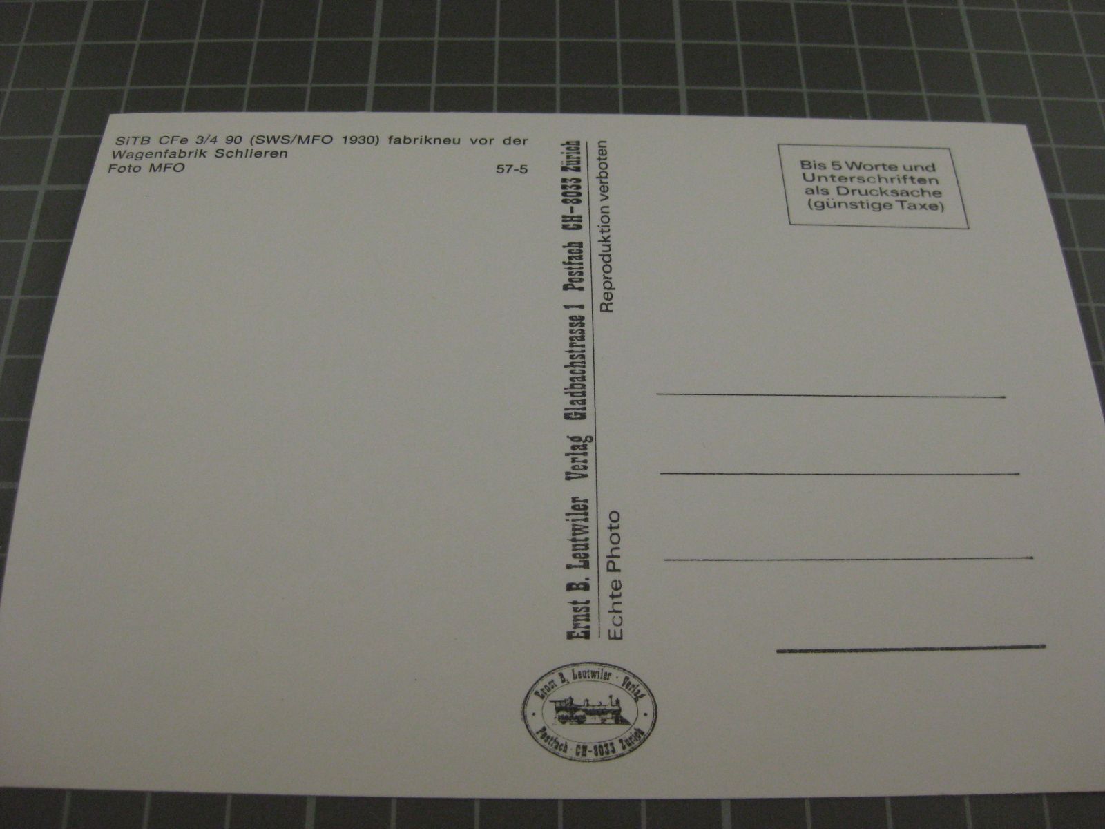 Cartes postales: AK Sihlthalbahn – Neuf (Voir description) à Malters par Marosko 1