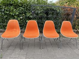 4x Vitra Eames Vintage Fiberglas-Stühle DSX