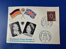 Karte Staatsbesuch Queen Elisabeth in der BRD 25.05.1965
