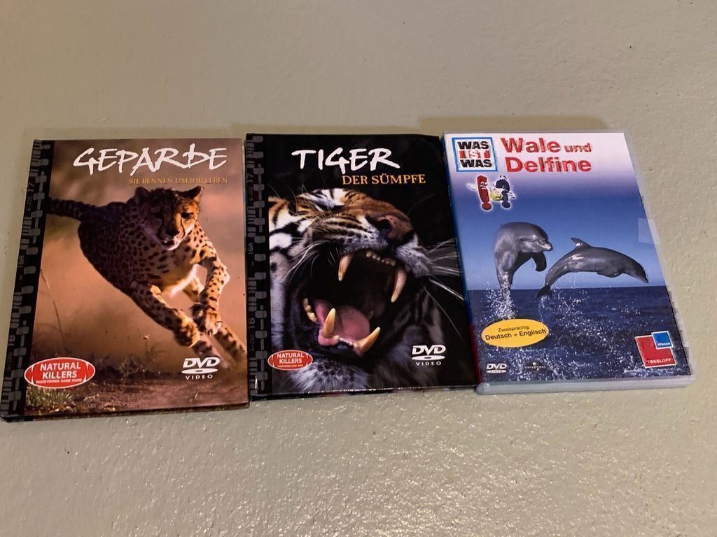 Tutti i DVDs: DVD Tiger, Gepard und Delfine und Wale – Usato da zeihen venduto da Racer-71