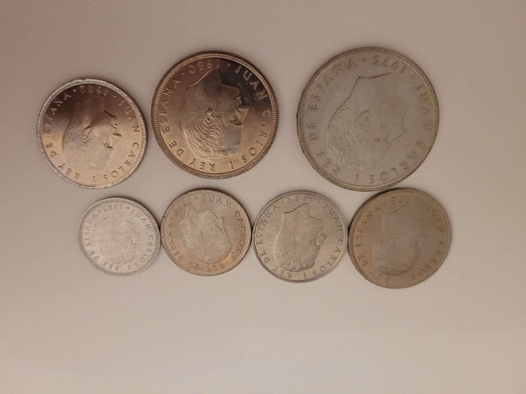 Tutti le monete: Spanien 1975-84 Serie 7 Münzen – Usato da Inwil venduto da Flower2325