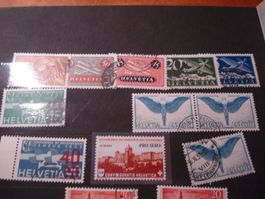 Lot Flugpostmarken Schweiz, */o
