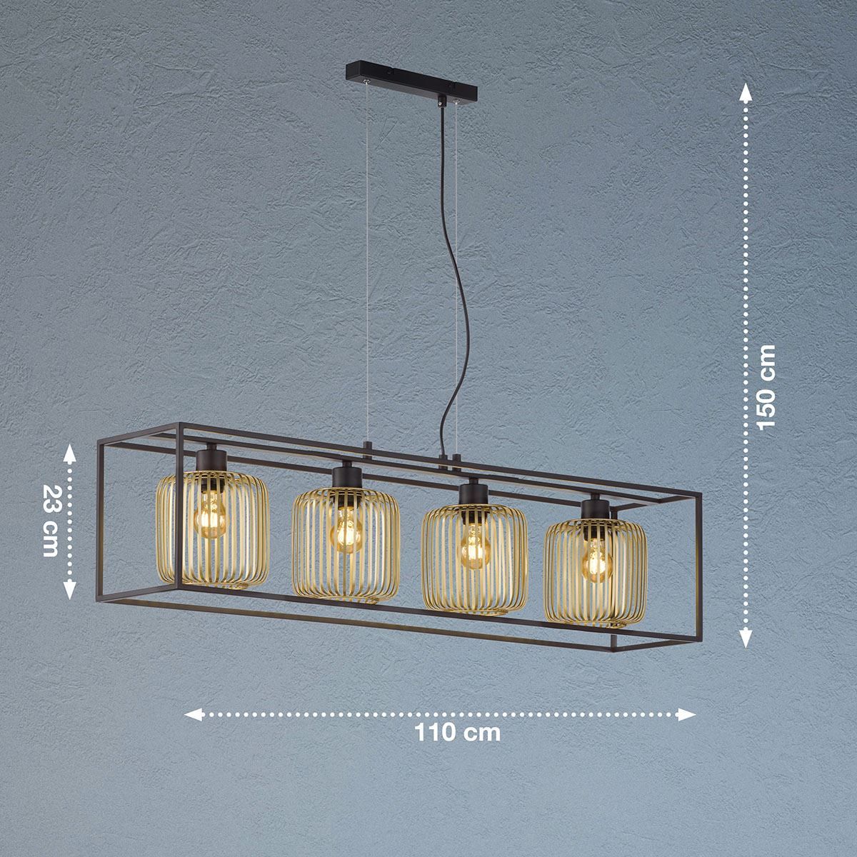 Lampadari & plafoniere: Pendelleuchte, Rahmen, Schwarz – Nuovo (secondo la descrizione) da Kreuzlingen venduto da Smart-Light 2