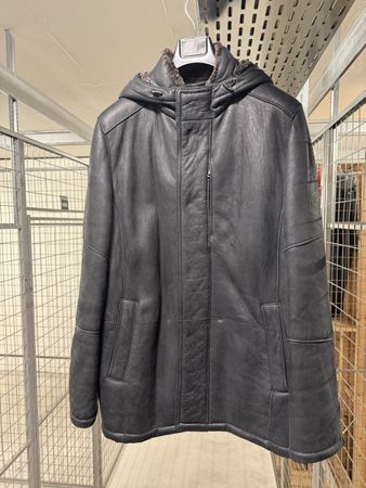 Winterjacke aus Leder, warm gefüttert, Grösse L