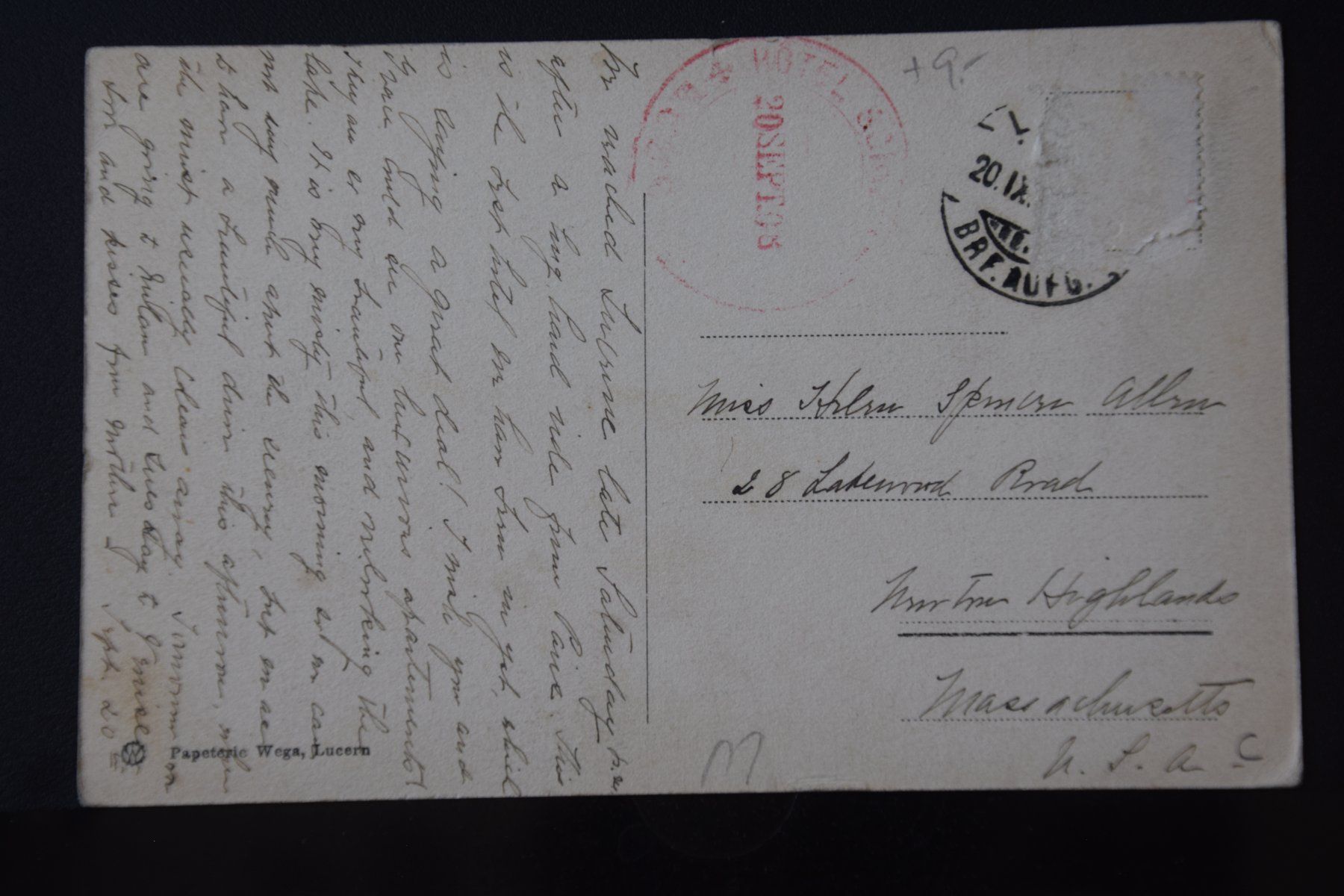 Cartoline postali: AK Luzern, Hotel Schweizerhof 1920 – Usato da Luzern venduto da CH2018 1