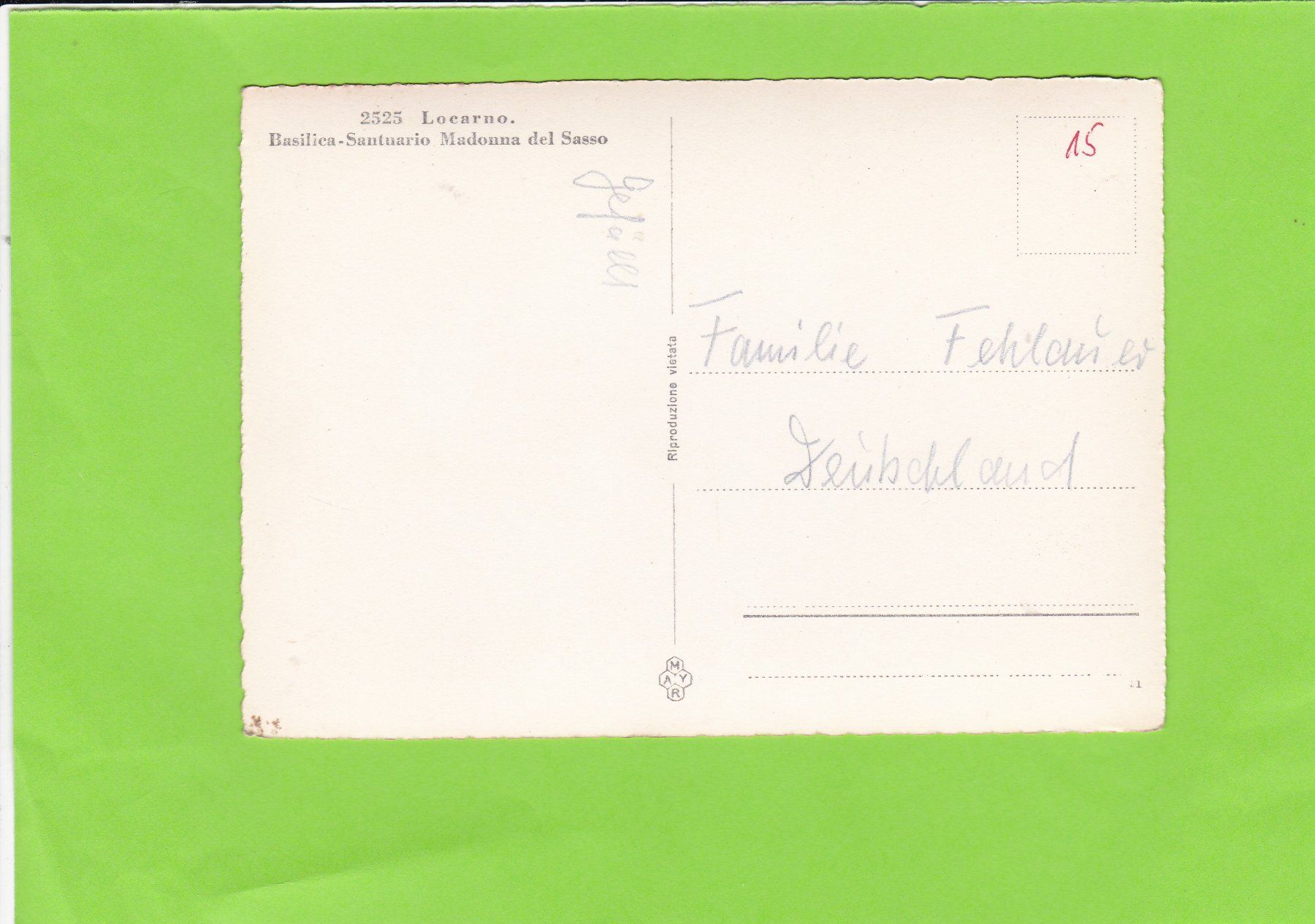 Cartoline postali: Madonna del Sasso – Usato da St. Peterzell venduto da neckertal 1