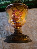 Antiker Keramik-Kelchfuss von Oellampe mit Blumenmuster