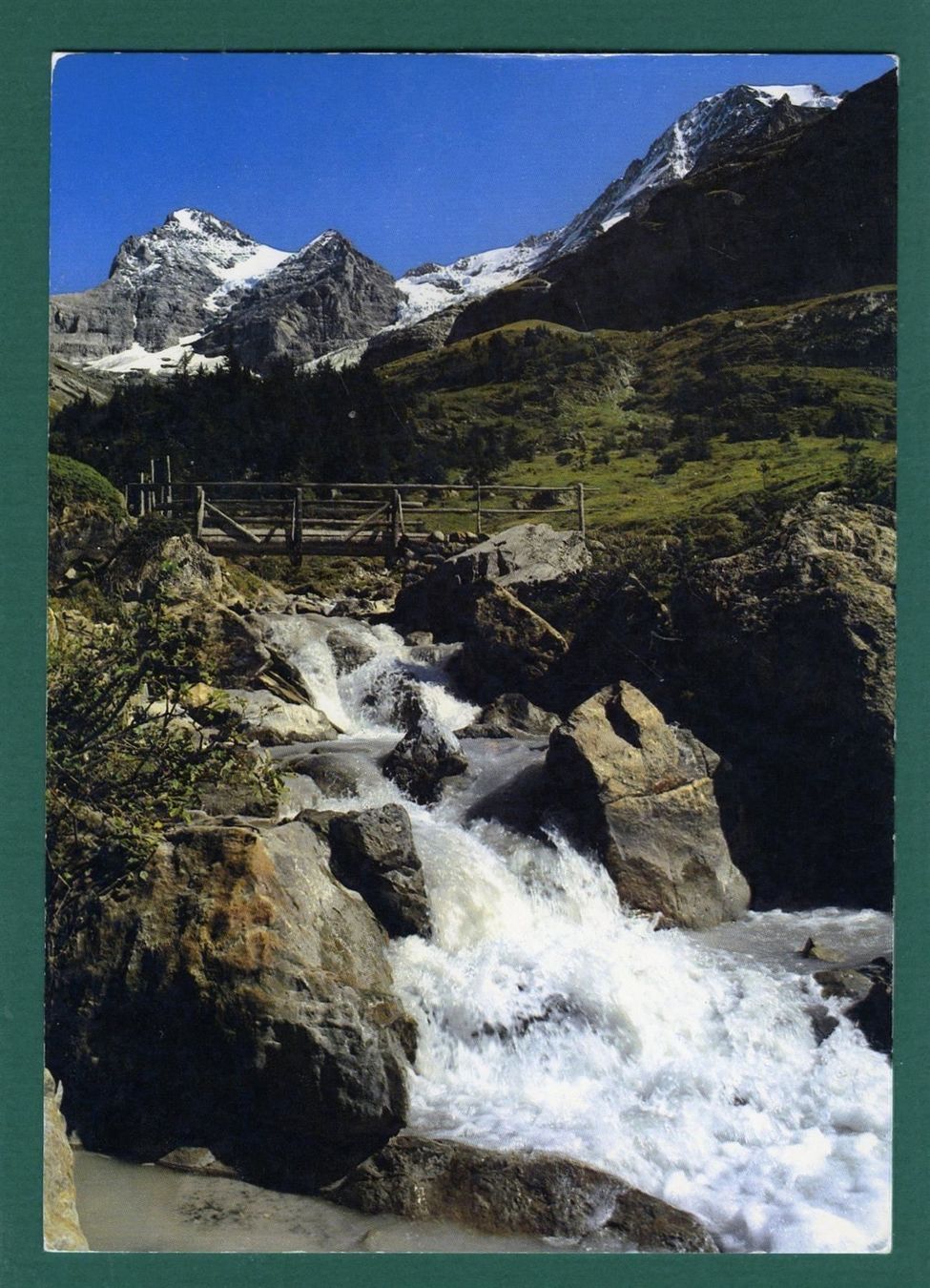 Cartes postales: Biglenalp-Bach, Eiger, Mönch, 1989, gelaufen, Grossformat – D'occasion à Sargans par Hausi1951