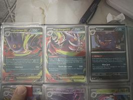 Carte Pokémon Gengar e Mega-Gengar EX, set da 3 carte