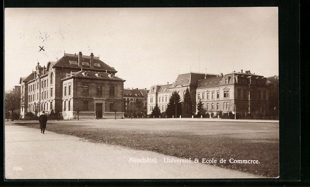 Cartoline postali: Neuchâtel, Universite, Ecole de Commerc – Usato da Berlin venduto da bartko-reher