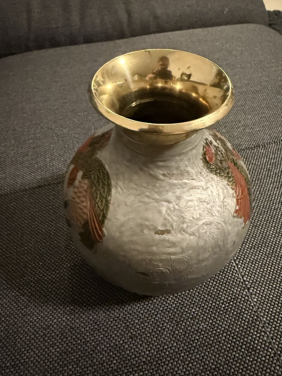 Vasi & Recipienti: Messing Vase Emailliert mit Vogelmuster – Usato da Buchs SG venduto da and_d8tp 5