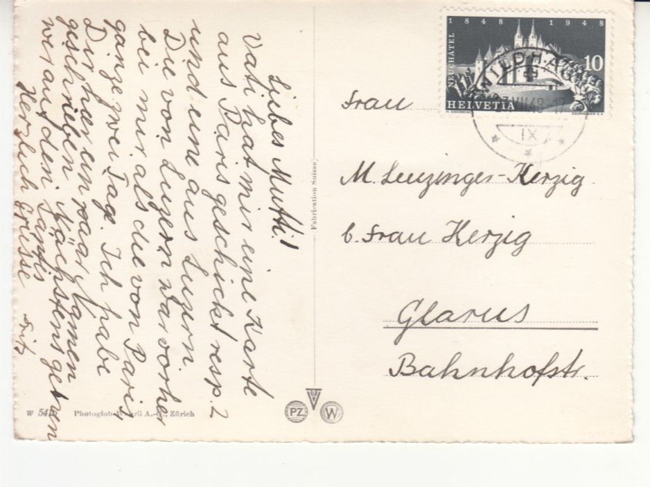 Cartoline postali: Wildhaus 1948 – Usato da Bürglen TG venduto da StampGraf 1