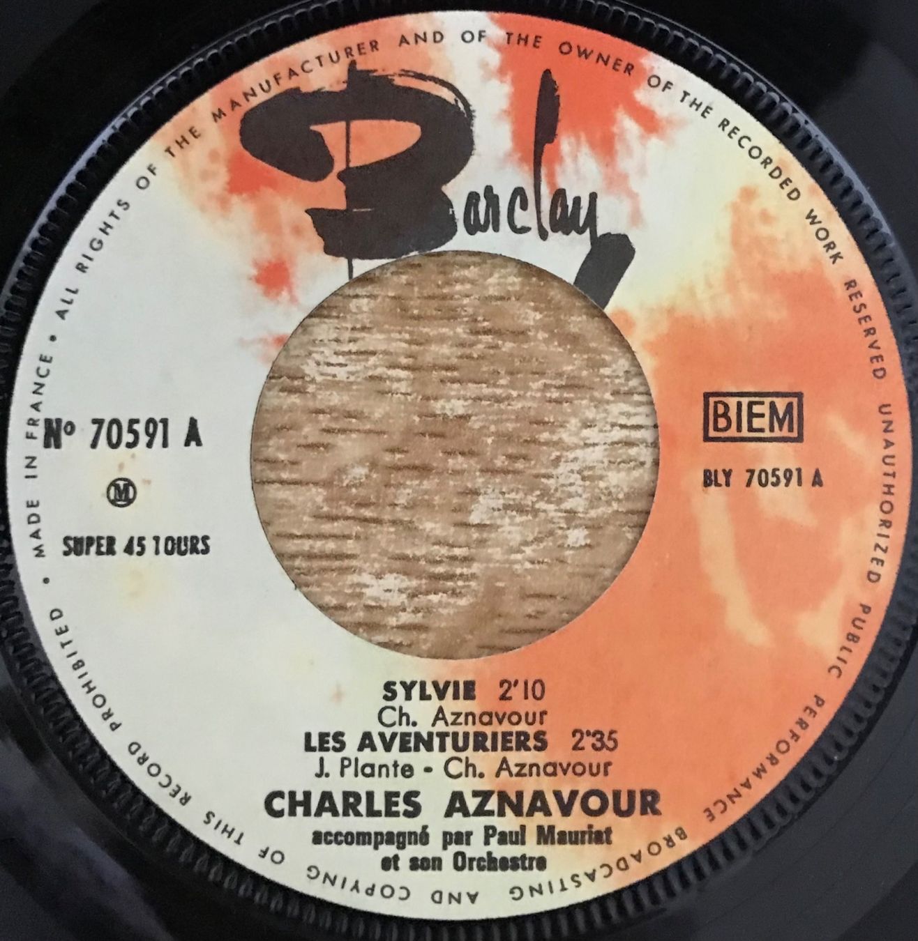 Dischi in vinile: CHARLES AZNAVOUR - SYLVIE – Usato da Bussigny venduto da vinyl-pas-cher 2