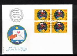 1999 FDC 4er150 Jahre Post   aus ABO