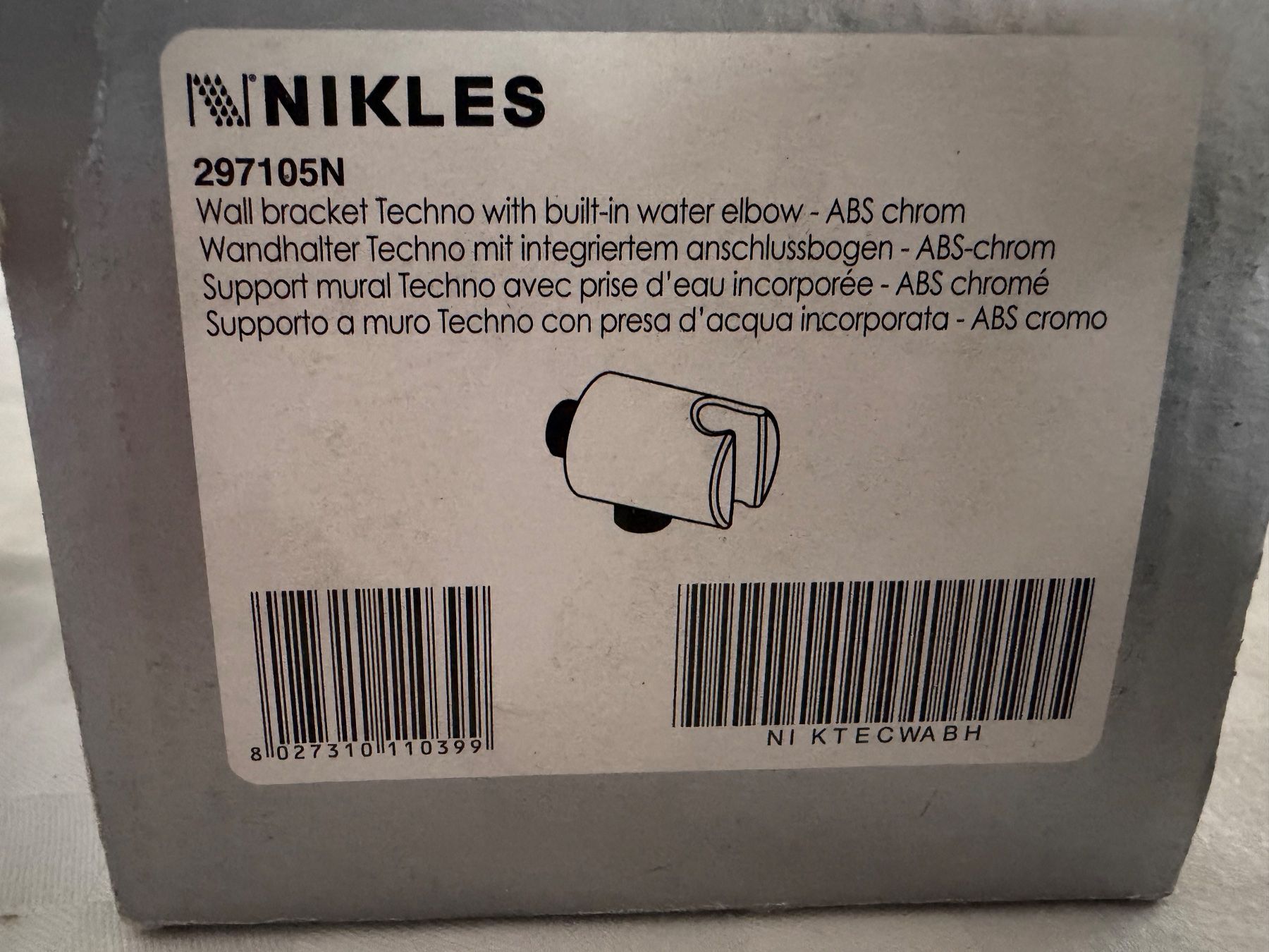 Supporti a parete: Neuer Nikles Wandhalter Techno, intergr. Anschlussbogen 1/2" – Nuovo e nell'imballaggio originale da Winterthur venduto da efant12 3