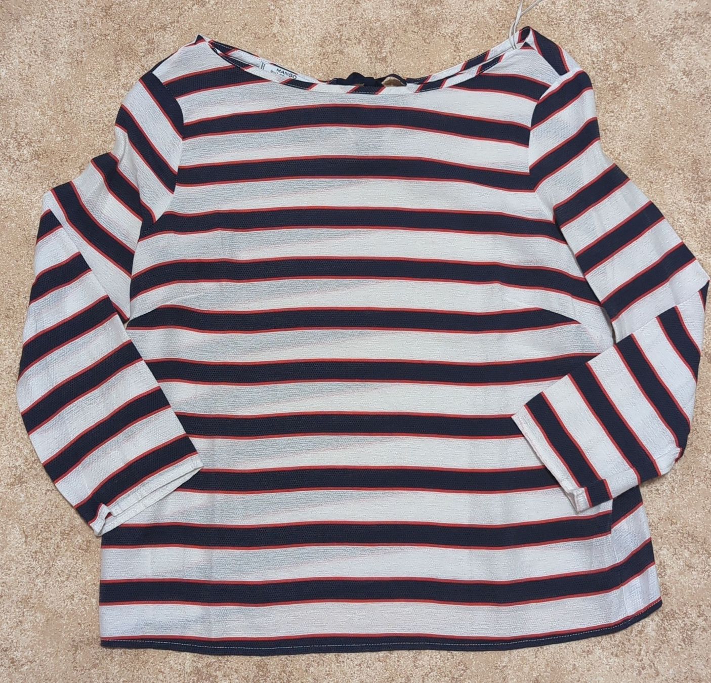 Mango Camicette: Gestreifte Bluse Gr. S dunkel blau und rot Mango – Usato da Winterthur venduto da Glauriane