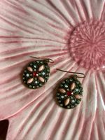 Vintage Ohrringe mit Strasssteinen & Blumenmotiv