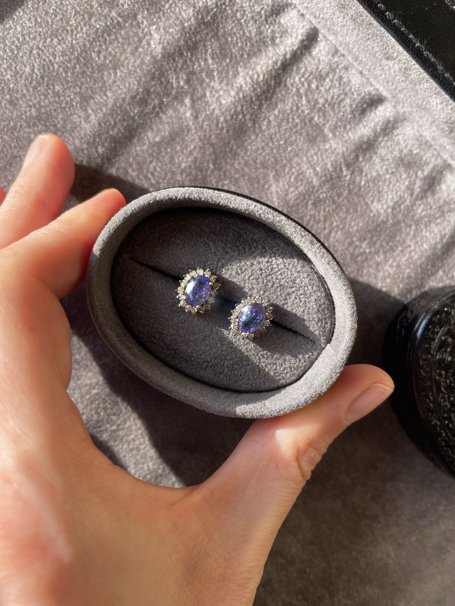 Orecchini pendenti & Orecchini a lobo: Wunderschöne Tanzanite Ohrringe mit Diamanten – Nuovo (secondo la descrizione) da Zürich venduto da fam_mww6 5