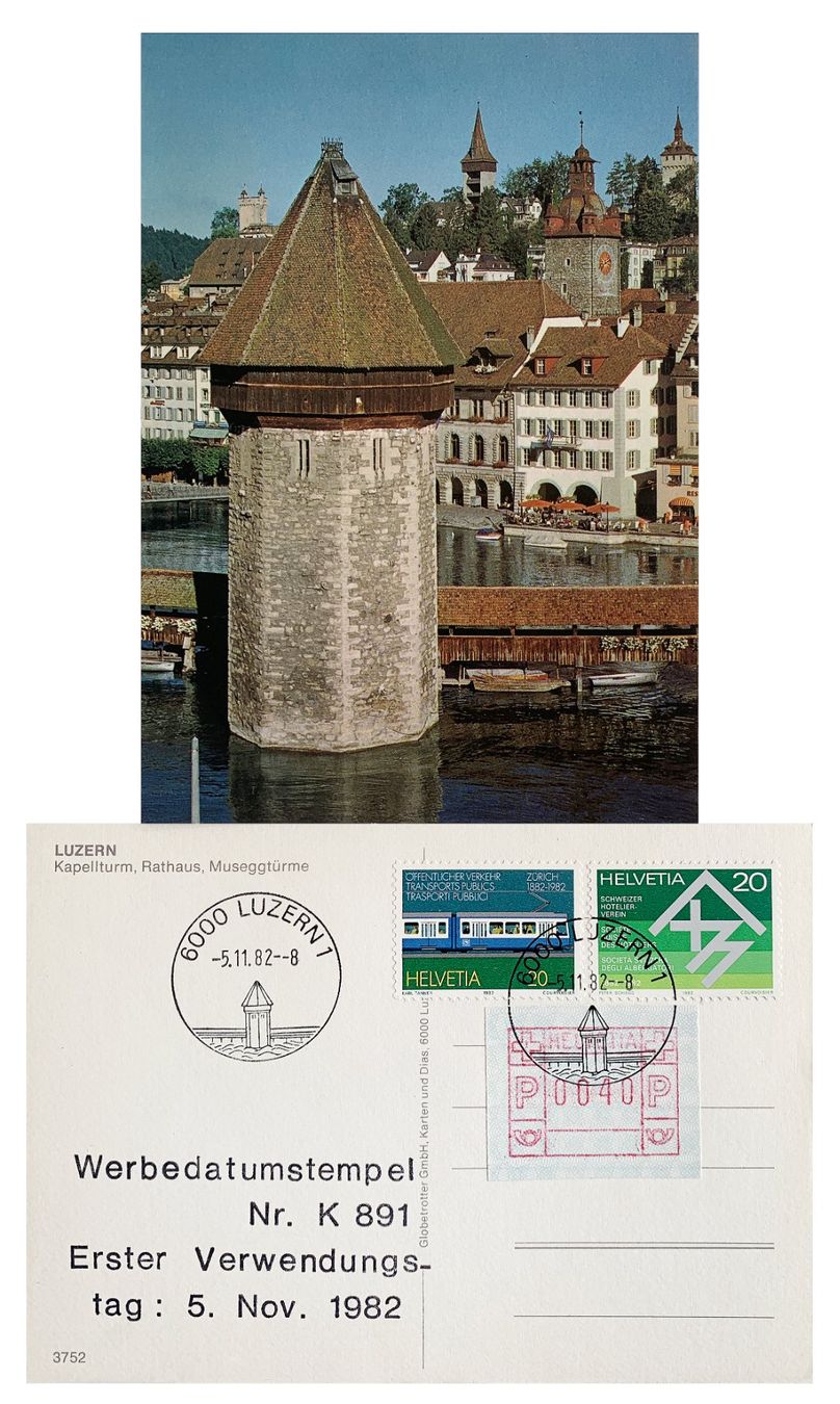 Cartoline postali: Luzern 1 Hauptpost Ersttag Werbedatumstempel Wasserturm – Nuovo (secondo la descrizione) da Bern venduto da AWiBe