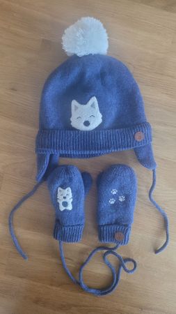 Obaïbi Strickmütze (Grösse 48) und Handschuhe