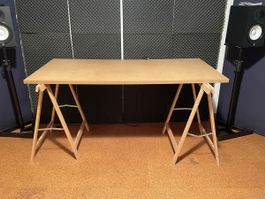 Arbeitstisch Werkbank MDF Platte Holzbock 145x75cm