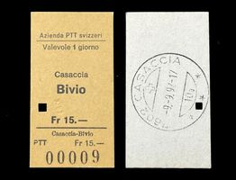 Casaccia Bregaglia Bivio Postauto Edmondsonsches Billett