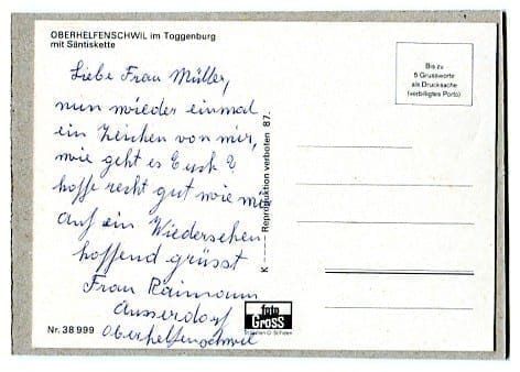 Ansichtskarten: SG - Oberhelfenschwil – Gebraucht aus Ottikon b.Kemptth. von Neptun1974 1