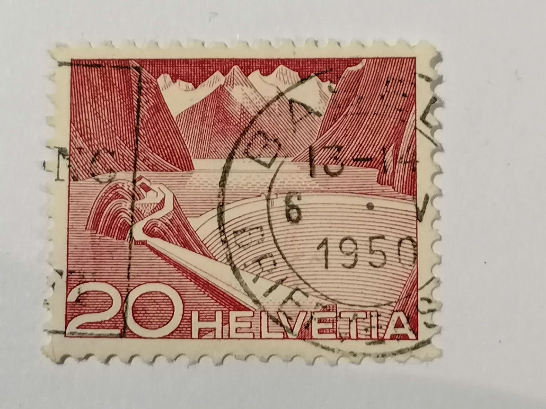 Tutti i francobolli: Urtypen 20Rp. Grimsel Stausee 2 Briefmarken mit 3 Strichen – Usato da Wangen an der Aare venduto da Ute 3
