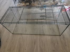 Terrarium Glas Metallgitter Deckel mit Türen 100 x 40cm