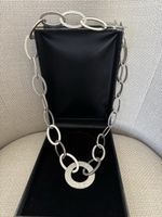 Halskette D&G silberfarben mit Ring Gliederkette neu