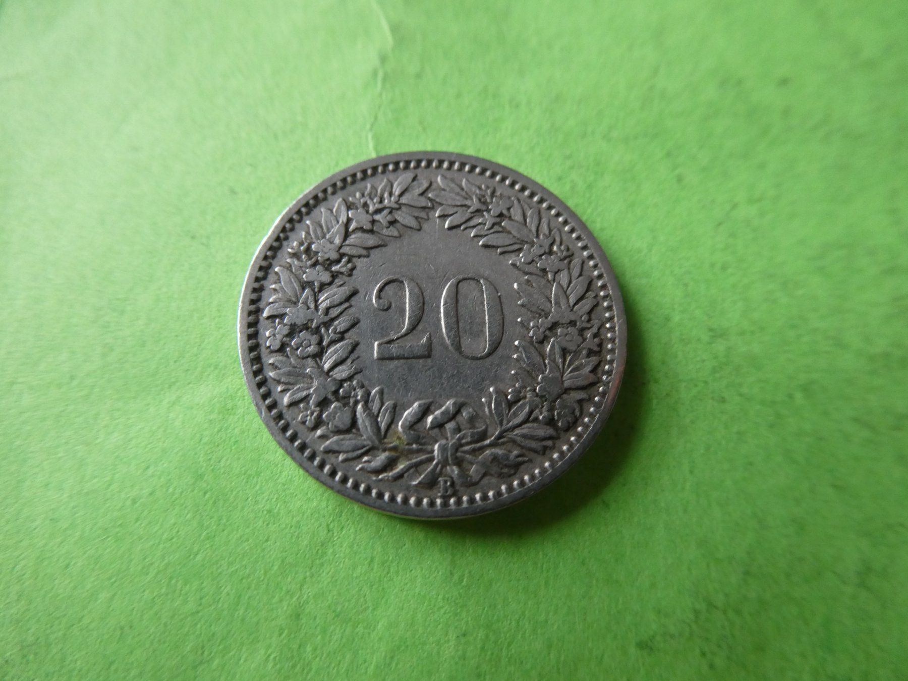 Alle Münzen: Schweiz 1899, 20 Rappen – Gebraucht aus Hinterforst von Rohusri 1