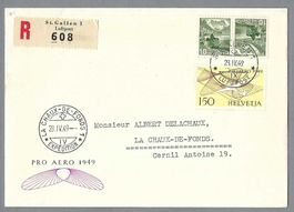 1949, PRO AERO FLUG, ST. GALLEN - LA CHAUX-DE-FONDS