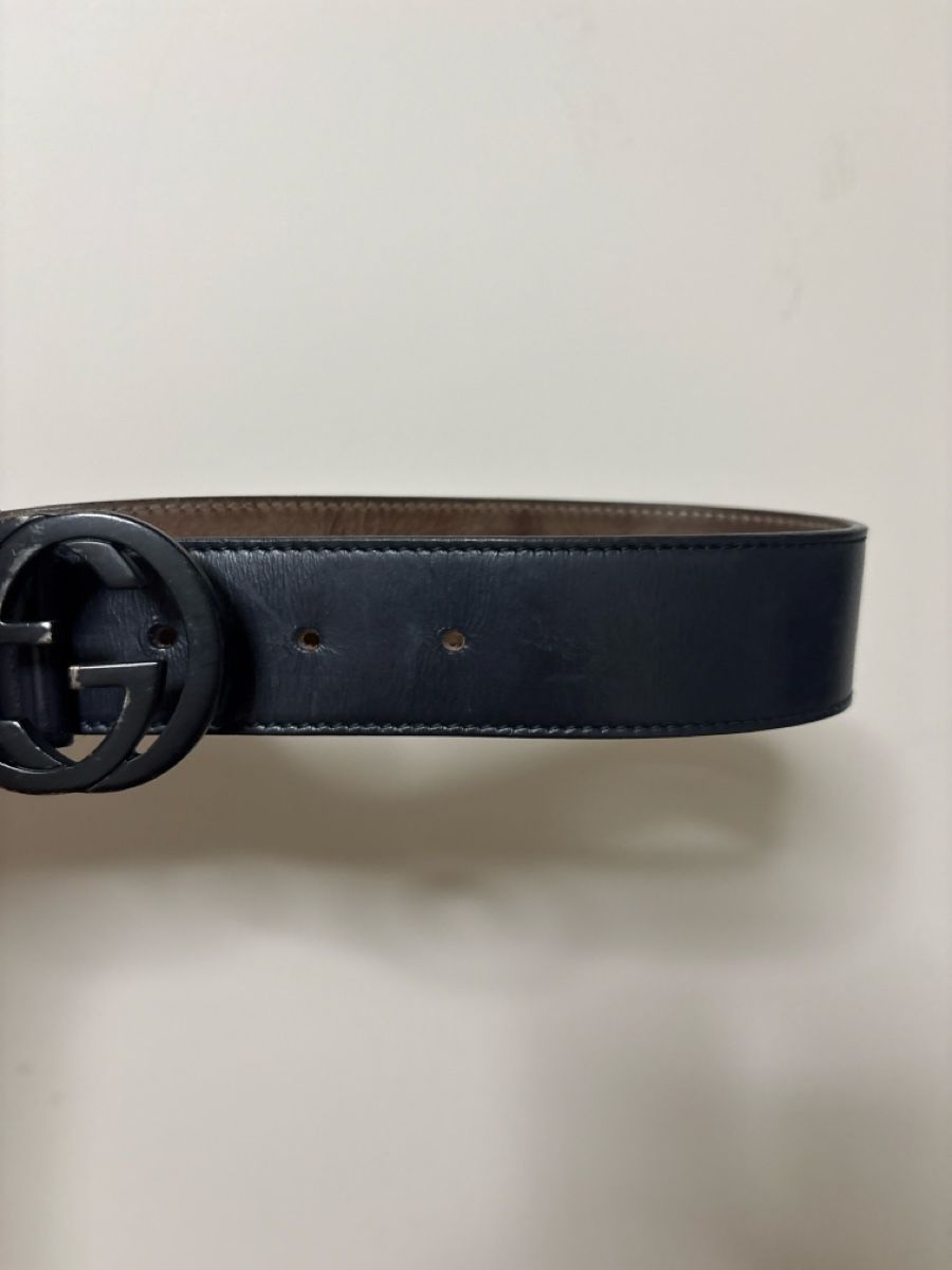 Cinture: Gucci Gürtel Dunkelblau Leder Gr. 85 – Usato da Zug venduto da Ilkiway 1
