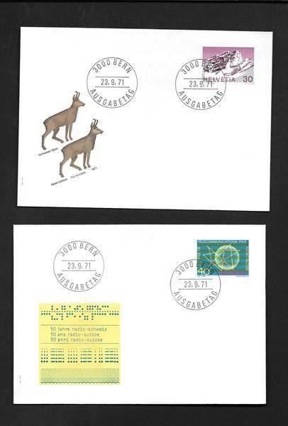 Alle Briefmarken: 2 FDC 503-504 Serie Einzelmarken ET 23.9.1971 – Neu (gemäss Beschreibung) aus Olten von clotaldi