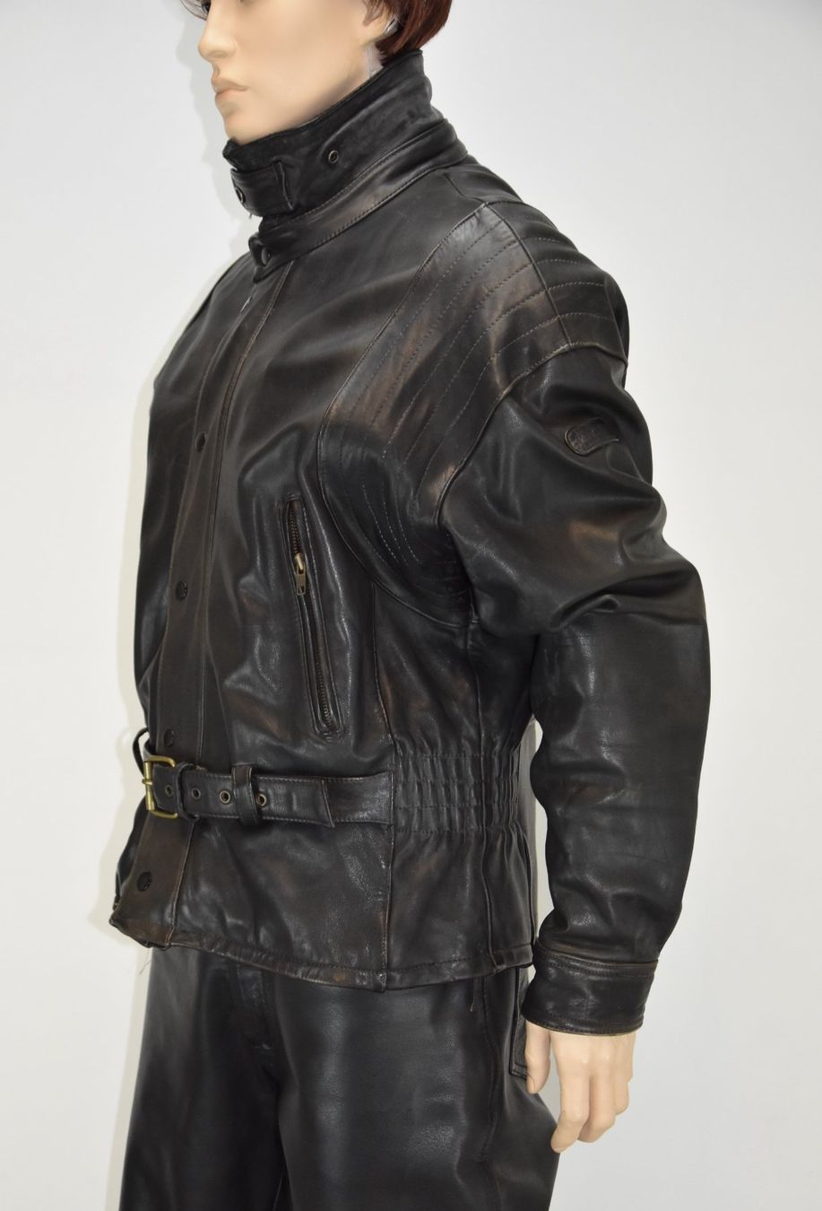 Giacche: Herren Motorrad Lederjacke Robust Freizeit Schwarz Gr.L – Usato da Wohlenschwil venduto da ABC-Vintage 1
