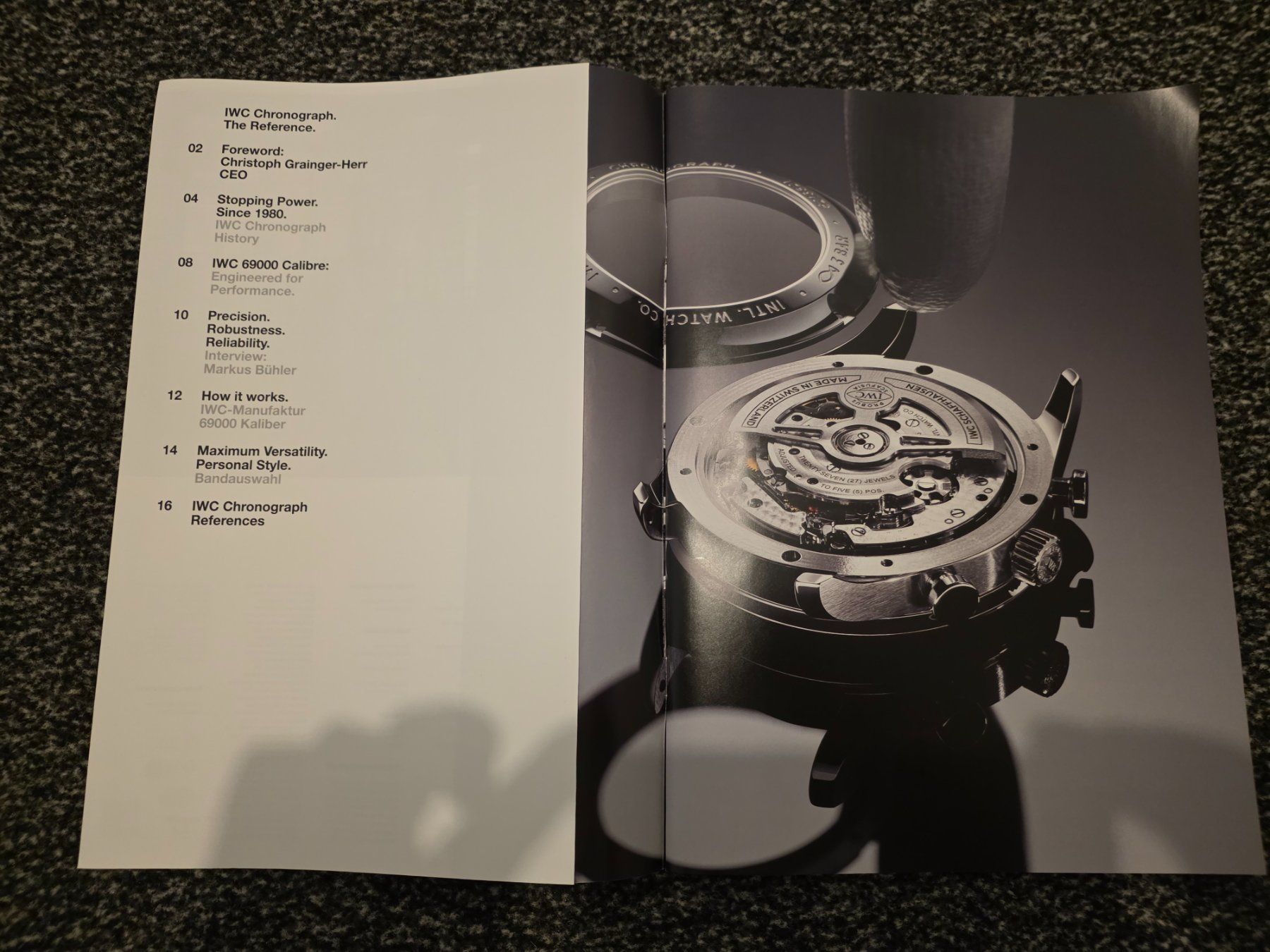 Riviste & Magazine: IWC Zeitschrift The Reference (Rückseite Form und Technik) – Usato da Seuzach venduto da Tadpeyn 4