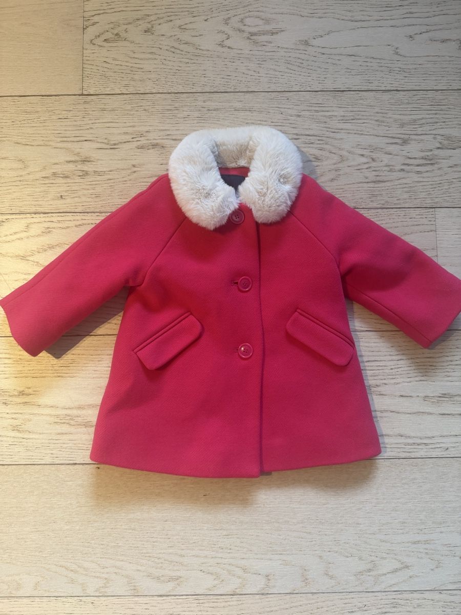Jacadi Jacken & Mäntel: Jacadi Pink Coat with Fur Collar Size 18M  – Neu (gemäss Beschreibung) aus Dully von rev_l7jp