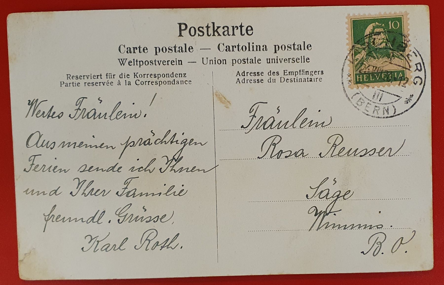 Cartoline postali: Rüdtligen BE 1926 – Usato da Kreuzlingen venduto da Rschweiz1 1