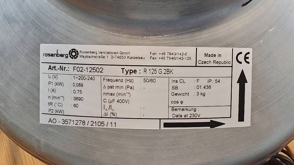 Ventilatori: Lüfter Rosenberg, Carbon Active Filter, CAN FAN EC Contr – Usato da Münchenbuchsee venduto da ManuB1588 2