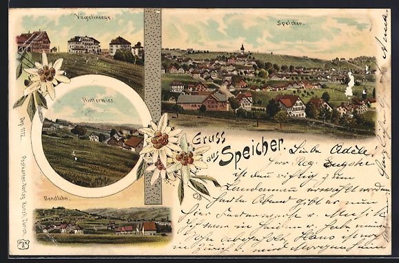 Cartoline postali: Litho Speicher, Hinterwies, Vögelinsegg – Usato da Berlin venduto da bartko-reher