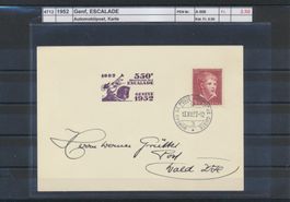 1952 Genf, "ESCALADE", Automobilpost, Karte