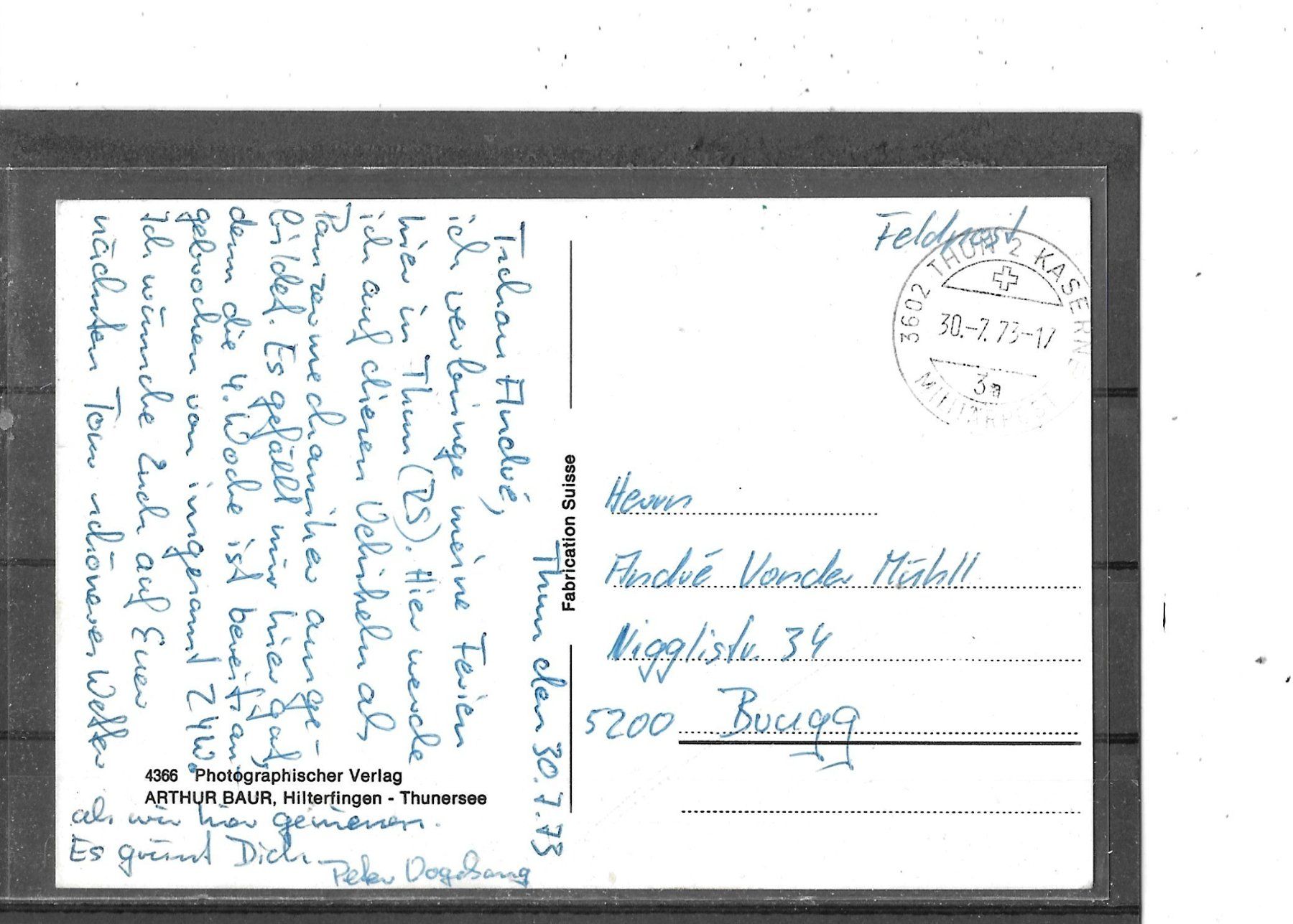 Cartoline postali: Ansichtskarte Militär Centurion Panzer – Usato da Schocherswil venduto da Wilare 1